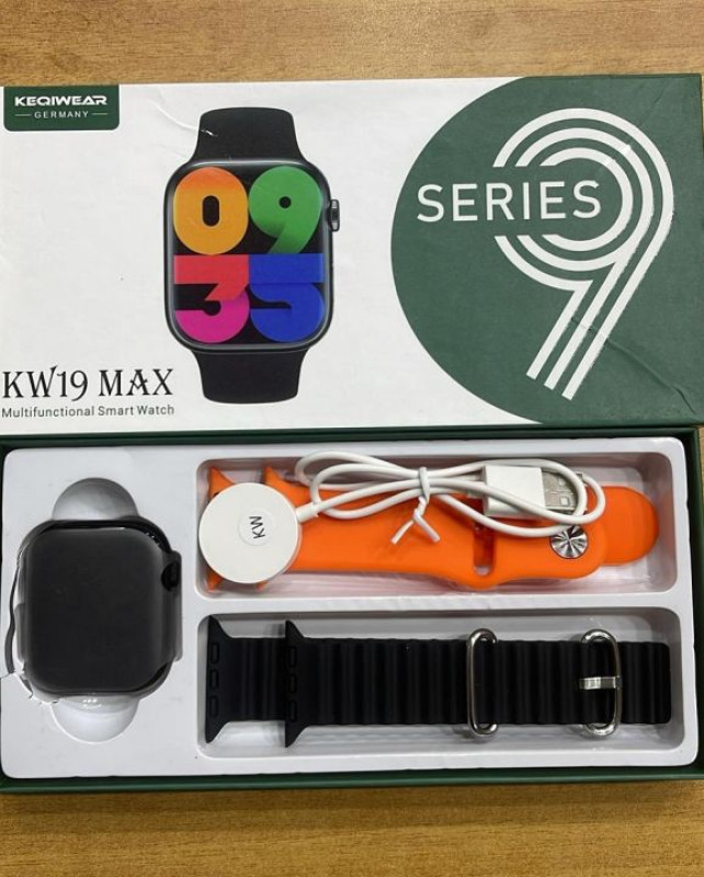 Keqiwear KW19 Max Smart Watch - 2.5D Curve Infinity Display with Double Strap Multifunctional Series 9 Smartwatch