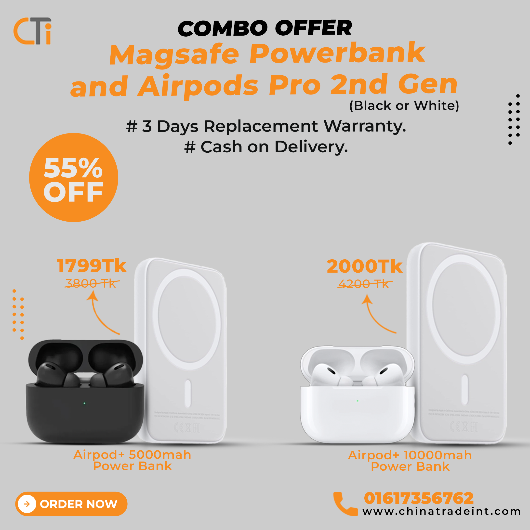 Combo - 2 (Airpods+10000mah Powerbank)