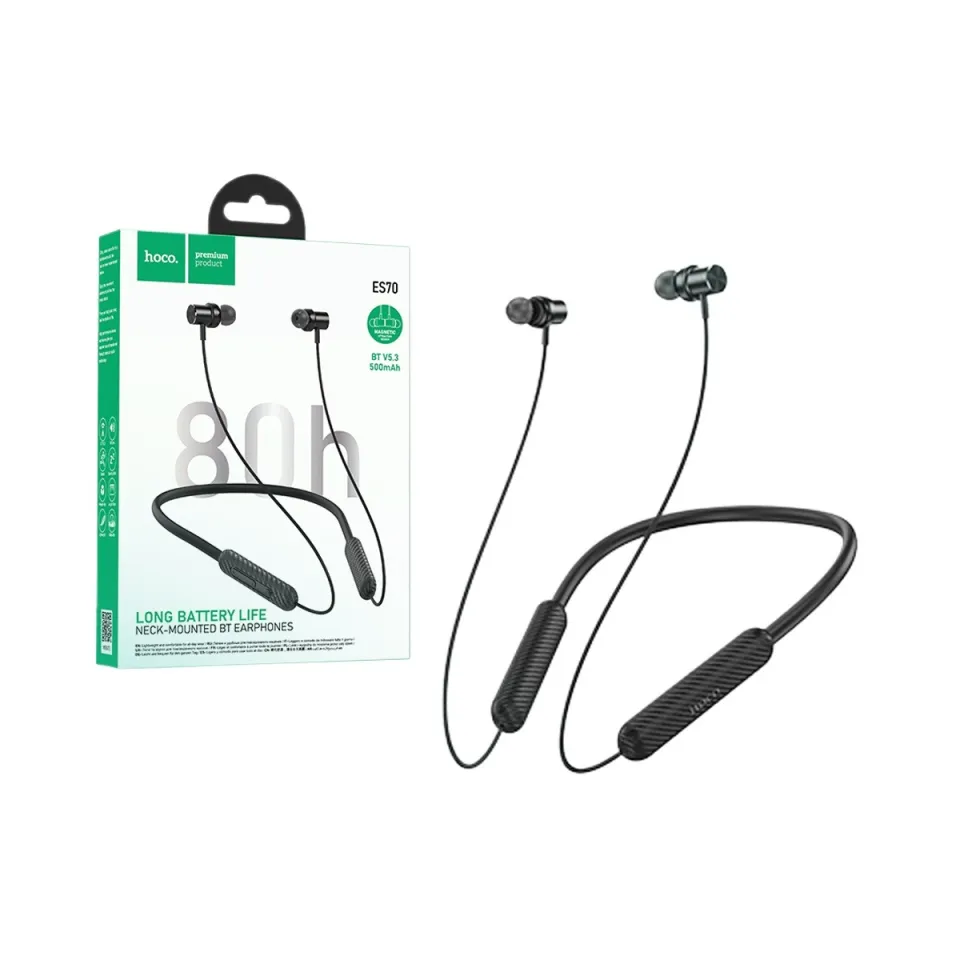 HOCO ES70 Bluetooth 5.3 In-Ear Neckband Wireless Earphone - 80 Hours Music Play Time